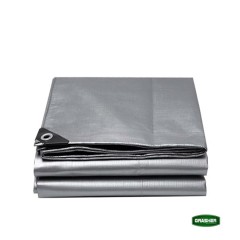 Αδιάβροχος Μουσαμάς-Τέντα 8x10m 120gr/m2 με Κρίκους Γκρι Grasher