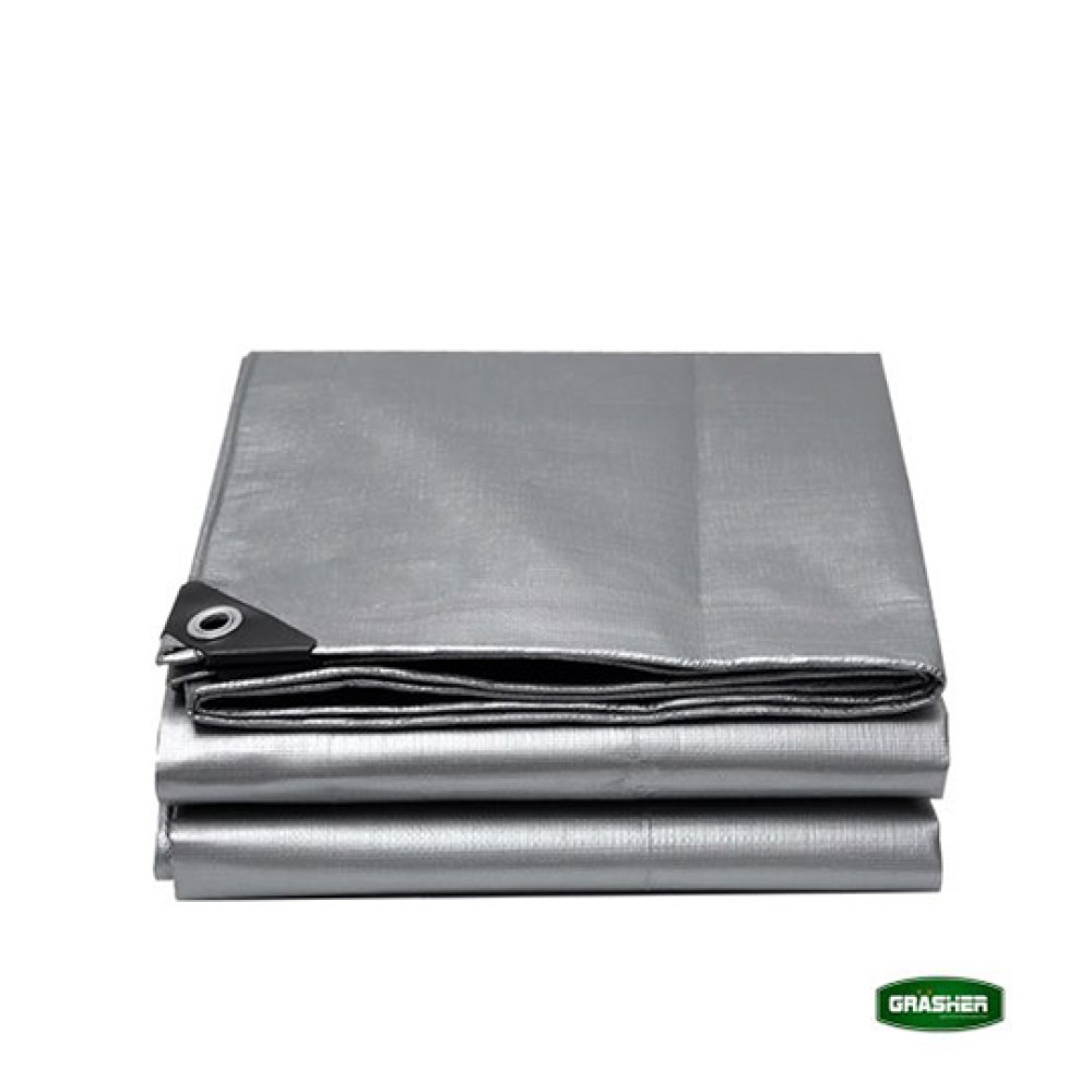 Αδιάβροχος Μουσαμάς-Τέντα 6x12m 120gr/m2 με Κρίκους Γκρι Grasher