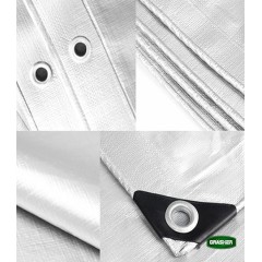 Αδιάβροχος Μουσαμάς-Τέντα 8x12m 190gr/m2 με Κρίκους Λευκός Grasher