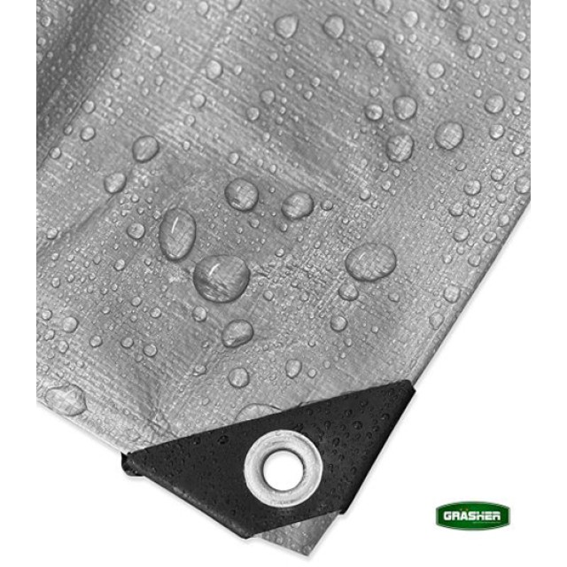 Waterproof Tarpaulin 3x4m – 190gsm with Reinforced Eyelets Grey Grasher