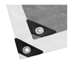 Αδιάβροχος Μουσαμάς - Τέντα 4x5m 190gr/m² GRASHER Με Κρίκους  Λευκός Grasher