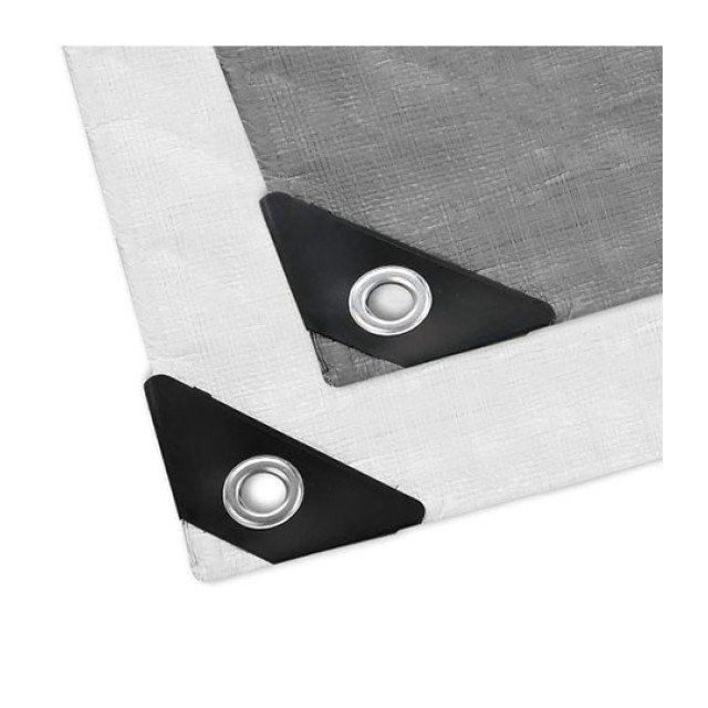 Αδιάβροχος Μουσαμάς - Τέντα 4x5m 190gr/m² GRASHER Με Κρίκους  Λευκός Grasher