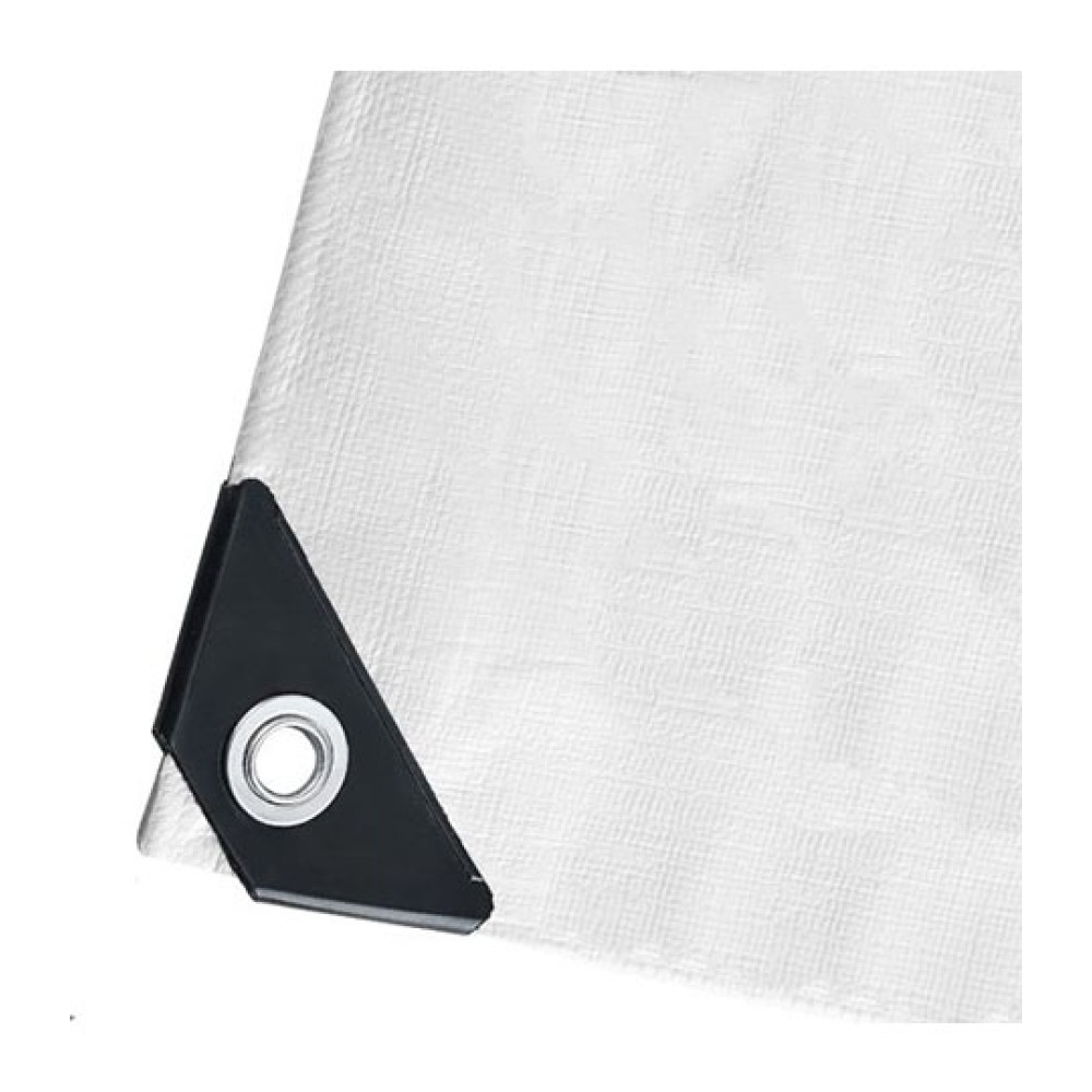 Αδιάβροχος Μουσαμάς - Τέντα 4x5m 190gr/m² GRASHER Με Κρίκους  Λευκός Grasher