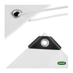Αδιάβροχος Μουσαμάς - Τέντα 4x5m 190gr/m² GRASHER Με Κρίκους  Λευκός Grasher