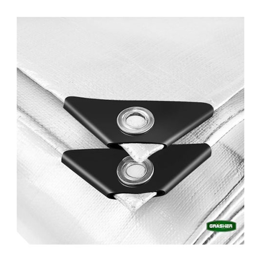 Αδιάβροχος Μουσαμάς - Τέντα 4x5m 190gr/m² GRASHER Με Κρίκους  Λευκός Grasher