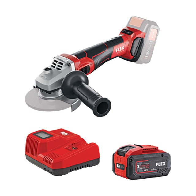 Cordless Variable Speed Angle Grinder LBE 125 18.0-EC/8.0 Set Flex