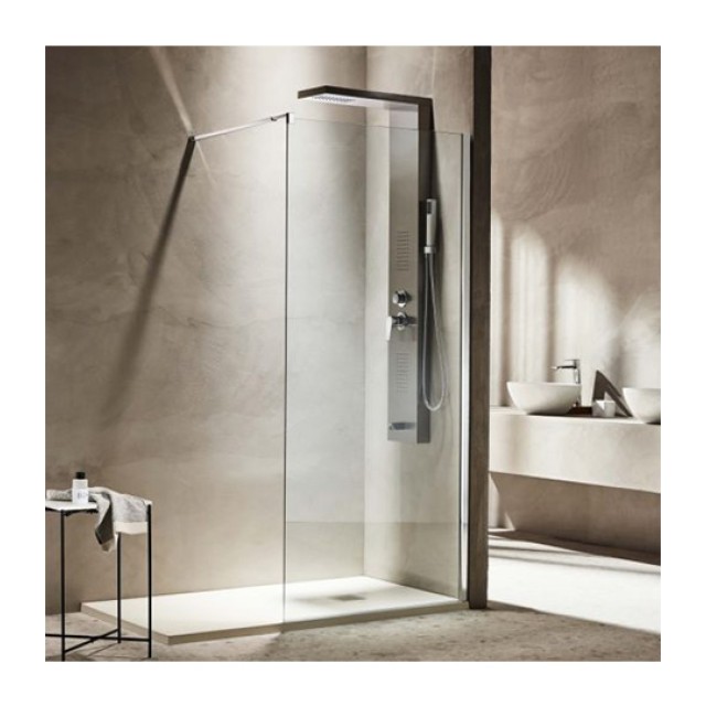 Σταθερό Πάνελ Ντουζιέρας Walk-In Χρωμέ 90x180cm Free Tema