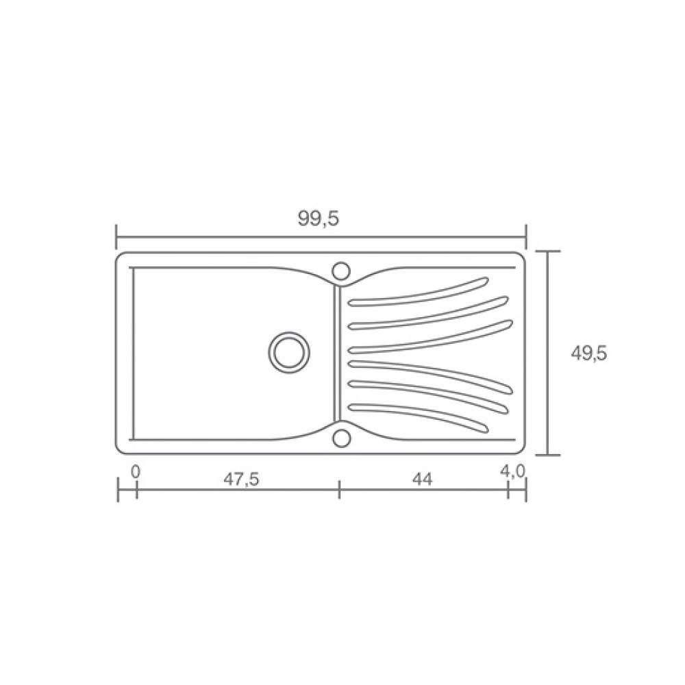 Νεροχύτης Κουζίνας Classic 324 100×50cm Metallic Cream