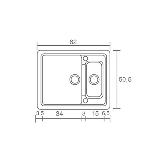 Νεροχύτης Κουζίνας Classic 330 62×51 Granite Cappuccino