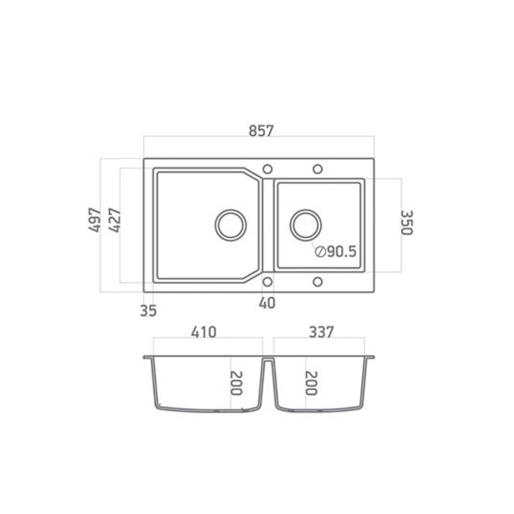 Kitchen Sink Ultra Granite 804 86x50cm Sabbia Kitchen Sink Ultra Granite 804 86x50cm Sabbia