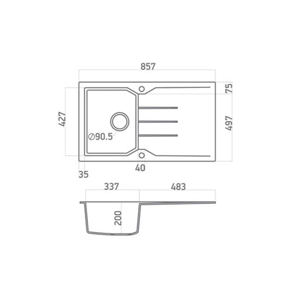 Kitchen Sink Ultra Granite 805 86x50cm Bianco Kitchen Sink Ultra Granite 805 86x50cm Bianco