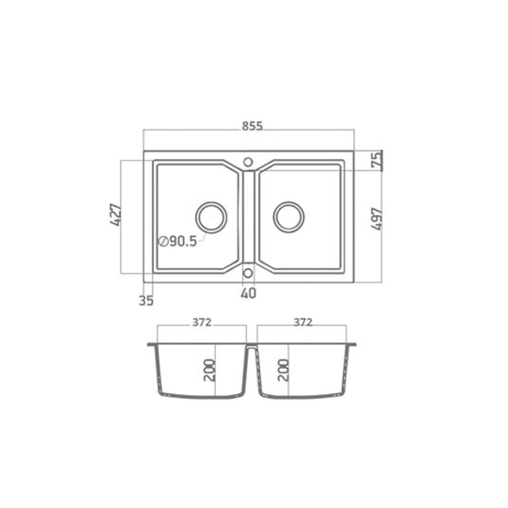 Kitchen Sink Ultra Granite 818 86x50cm Pietra Kitchen Sink Ultra Granite 818 86x50cm Pietra