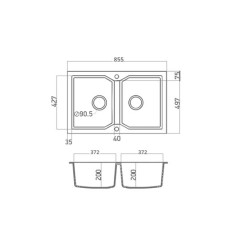 Kitchen Sink Ultra Granite 818 86x50cm Grafite Kitchen Sink Ultra Granite 818 86x50cm Grafite
