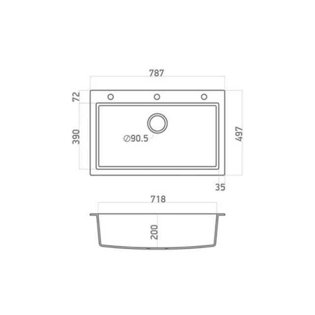 Kitchen Sink Ultra Granite 808 79x50cm Sabbia