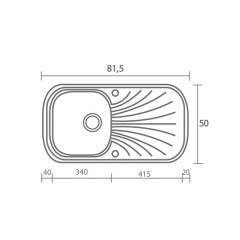 Νεροχύτης Κουζίνας Classic 315 82×50cm Granite Taupe