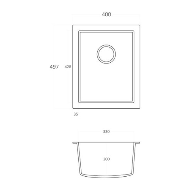 Kitchen Sink Ultra Granite 819 40x50cm Sabbia