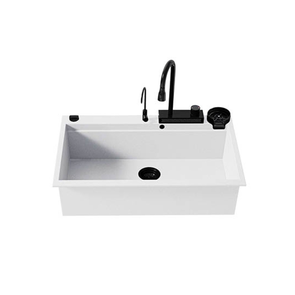 Νεροχύτης Γρανίτη Sanitec 850 Multi Ultra Granite 79x50cm Bianco