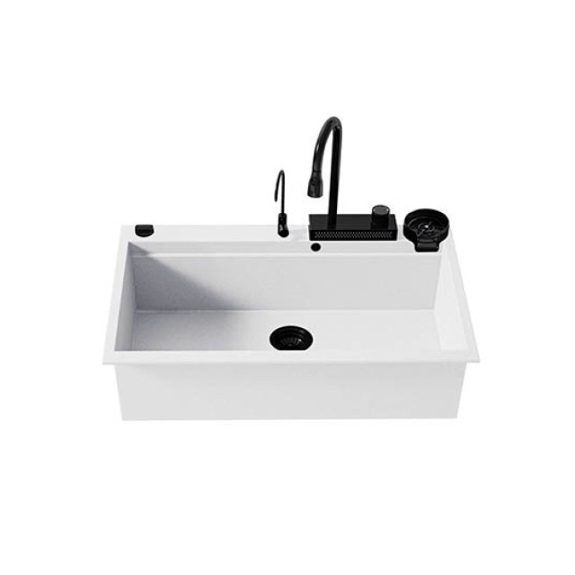 Νεροχύτης Γρανίτη Sanitec 850 Multi Ultra Granite 79x50cm Bianco