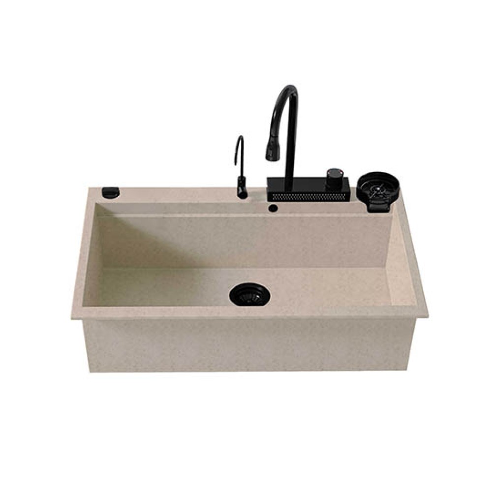 Νεροχύτης Γρανίτη Sanitec 850 Multi Ultra Granite 79x50cm Sabbia