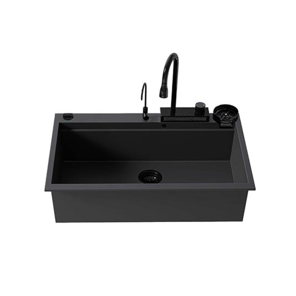 Νεροχύτης Γρανίτη Sanitec 850 Multi Ultra Granite 79x50cm Nero