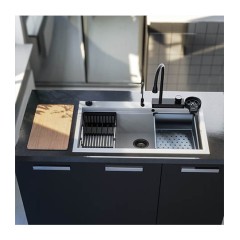 Νεροχύτης Γρανίτη Sanitec 850 Multi Ultra Granite 79x50cm Nero