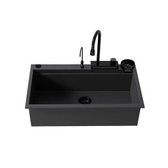 Νεροχύτης Γρανίτη Sanitec 850 Multi Ultra Granite 79x50cm Nero
