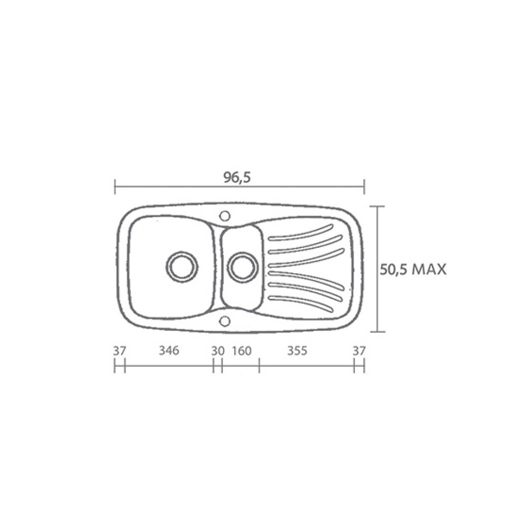Νεροχύτης Κουζίνας Classic 309 97x51cm Granite Blue