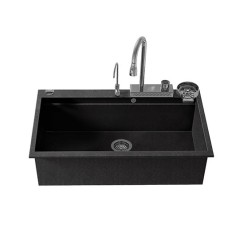 Νεροχύτης Γρανίτη Sanitec 850 Multi Ultra Granite 79x50cm Grafite Chromo