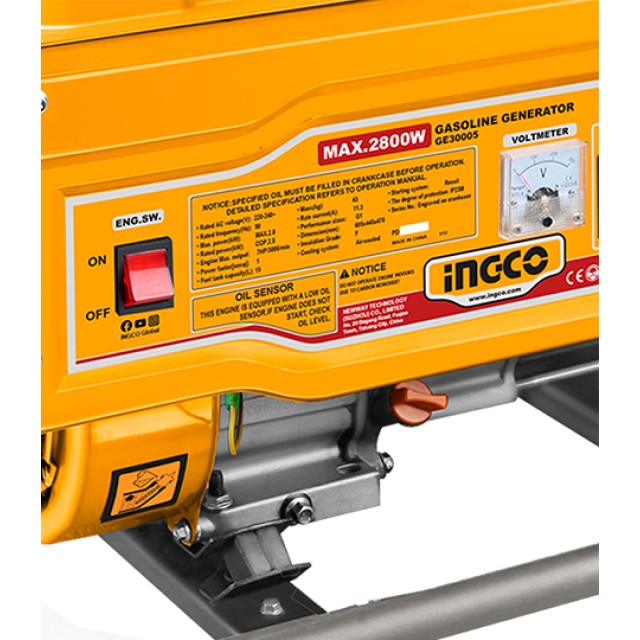 Γεννήτρια Βενζίνης GE30005 3.5kVA με Χειρόμιζα Ingco