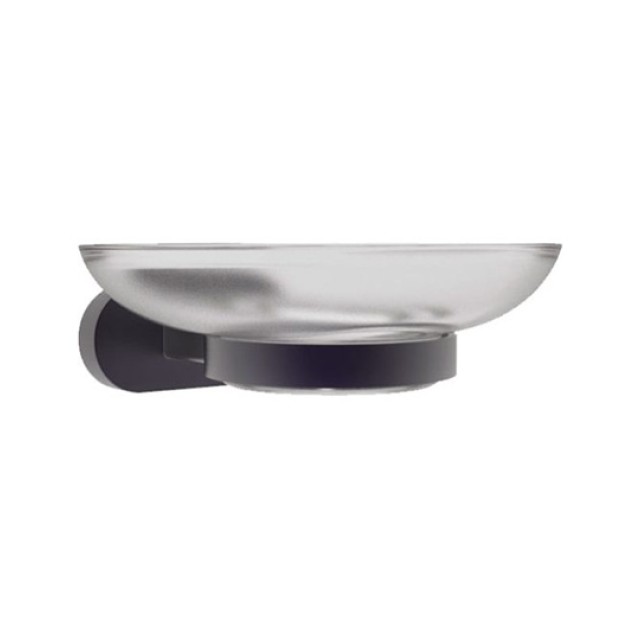 Σαπουνοθήκη Μπάνιου Γυάλινη Black Matt Planet PL18802N Tema