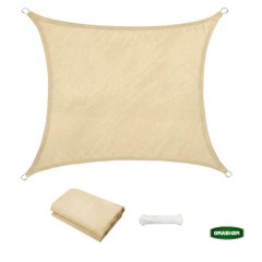 Πανί Σκίασης Oxford Τετράγωνο Αδιάβροχο Εκρού 3x3m Grasher
