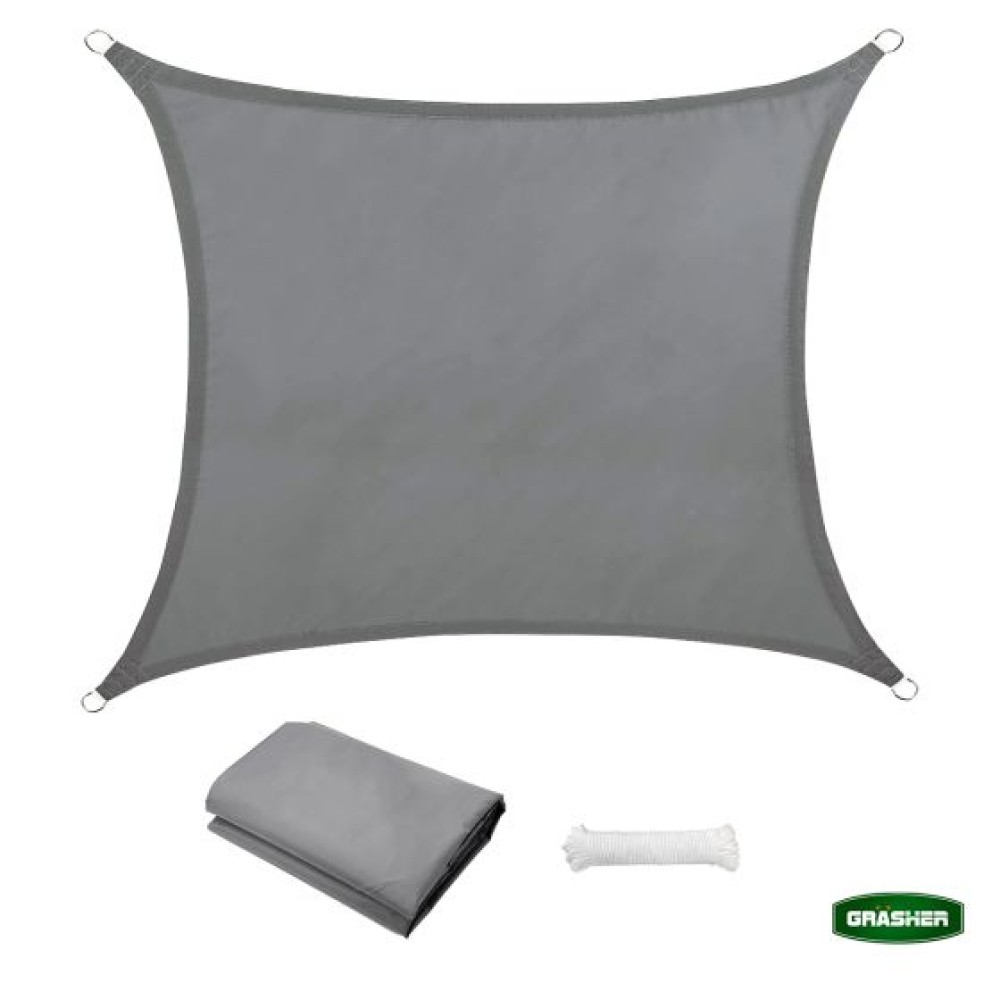 Πανί Σκίασης Oxford Τετράγωνο Αδιάβροχο Γκρί 3x3m Grasher