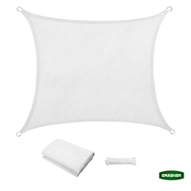 Oxford Square Waterproof Shade Sail White 3×3 m Grasher