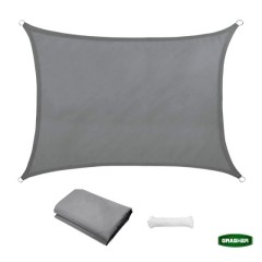 Πανί Σκίασης Oxford Ορθογώνιο Αδιάβροχο Γκρί 3x4m Grasher