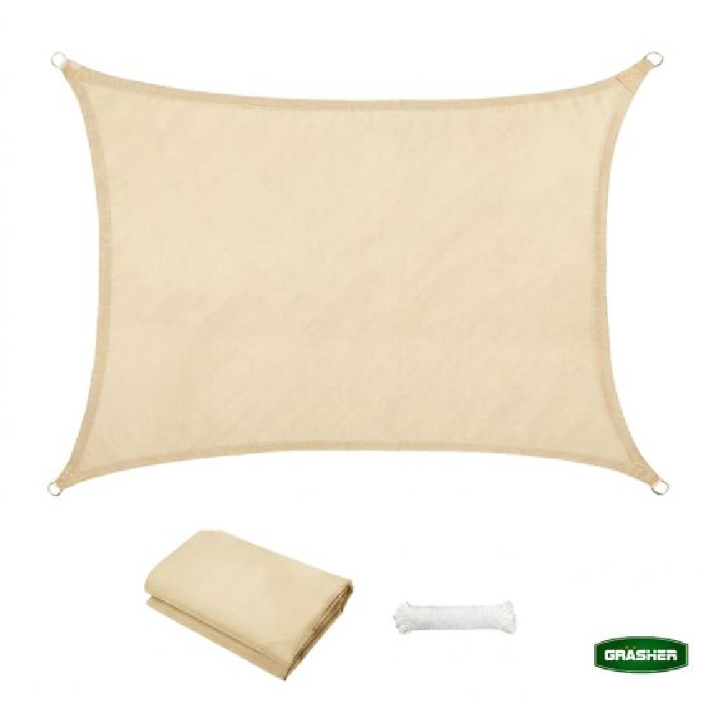 Πανί Σκίασης Oxford Ορθογώνιο Αδιάβροχο Εκρού 3x4m Grasher