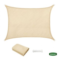 Πανί Σκίασης Oxford Ορθογώνιο Αδιάβροχο Εκρού 3x4m Grasher