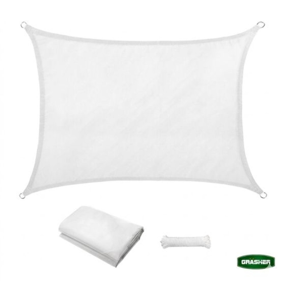 Πανί Σκίασης Oxford Ορθογώνιο Αδιάβροχο Λευκό 3x4m Grasher