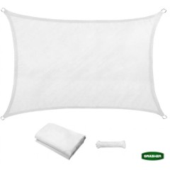 Πανί Σκίασης Oxford Ορθογώνιο Αδιάβροχο Λευκό 4x6m Grasher