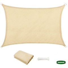 Πανί Σκίασης Oxford Ορθογώνιο Αδιάβροχο Εκρού 4x6m Grasher