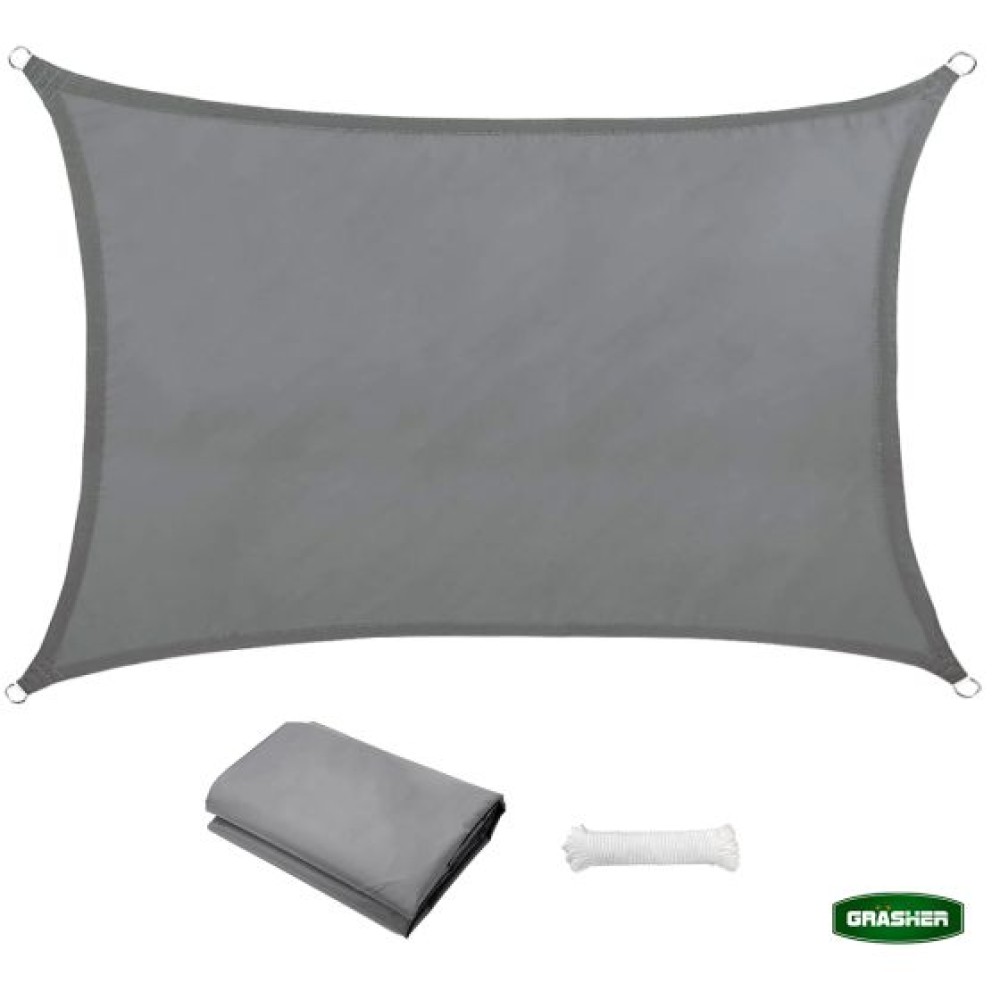 Πανί Σκίασης Oxford Ορθογώνιο Αδιάβροχο Γκρί 4x6m Grasher