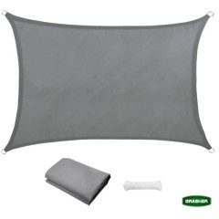 Πανί Σκίασης Oxford Ορθογώνιο Αδιάβροχο Γκρί 4x6m Grasher