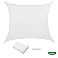 Πανί Σκίασης Oxford Τετράγωνο Αδιάβροχο Λευκό 5x5m Grasher