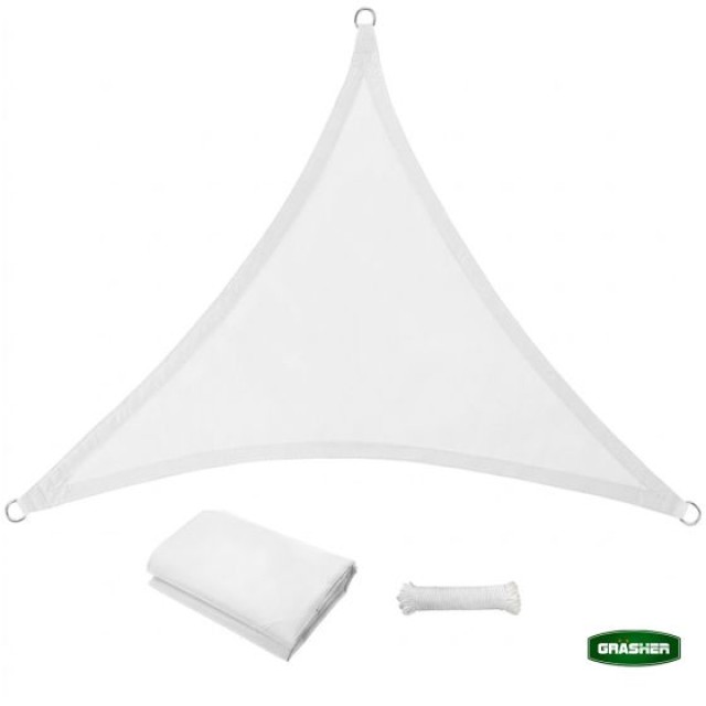 Πανί Σκίασης Oxford Τρίγωνο Αδιάβροχο Λευκό 5x5x5m Grasher