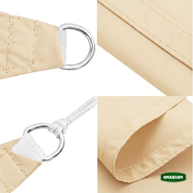 Oxford Triangle Waterproof Shade Sail Off White 5×5x5 m Grasher