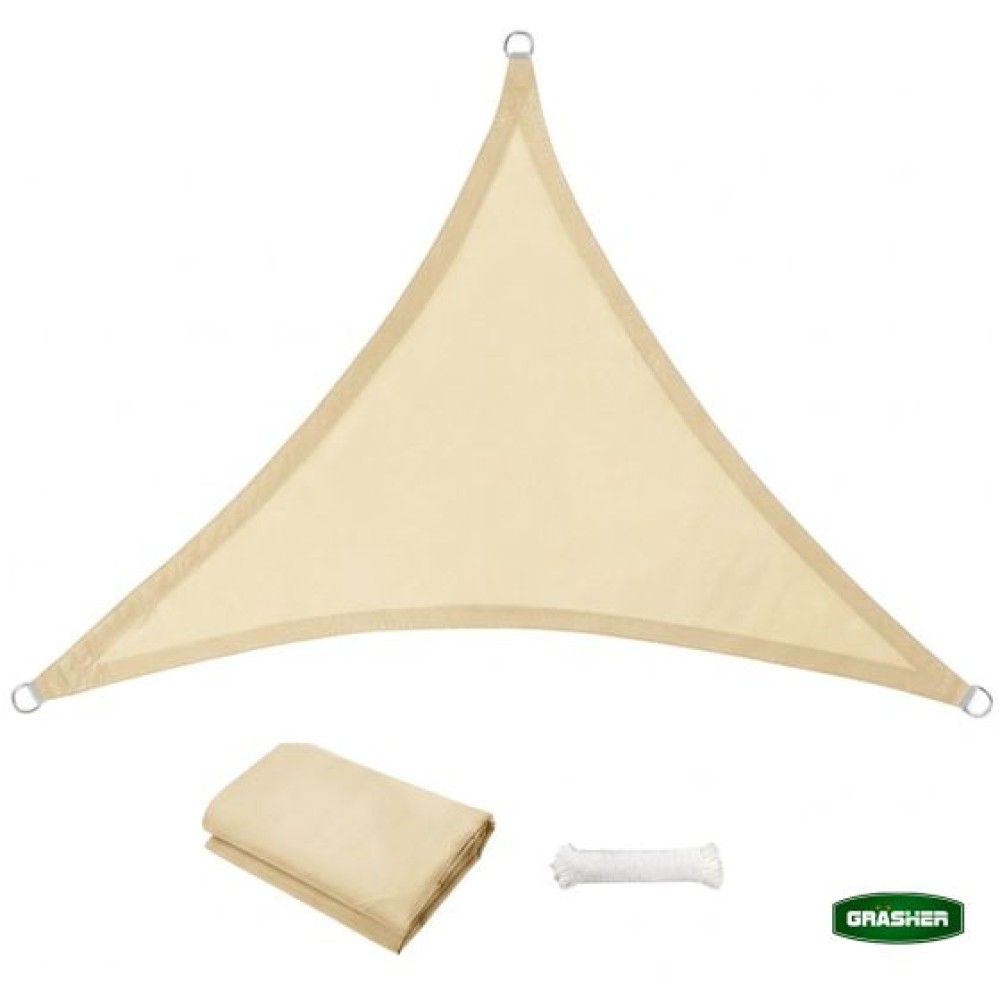 Πανί Σκίασης Oxford Τρίγωνο Αδιάβροχο Εκρού 5x5x5m Grasher
