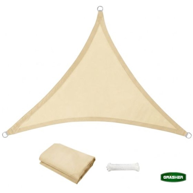 Oxford Triangle Waterproof Shade Sail Off White 5×5x5 m Grasher