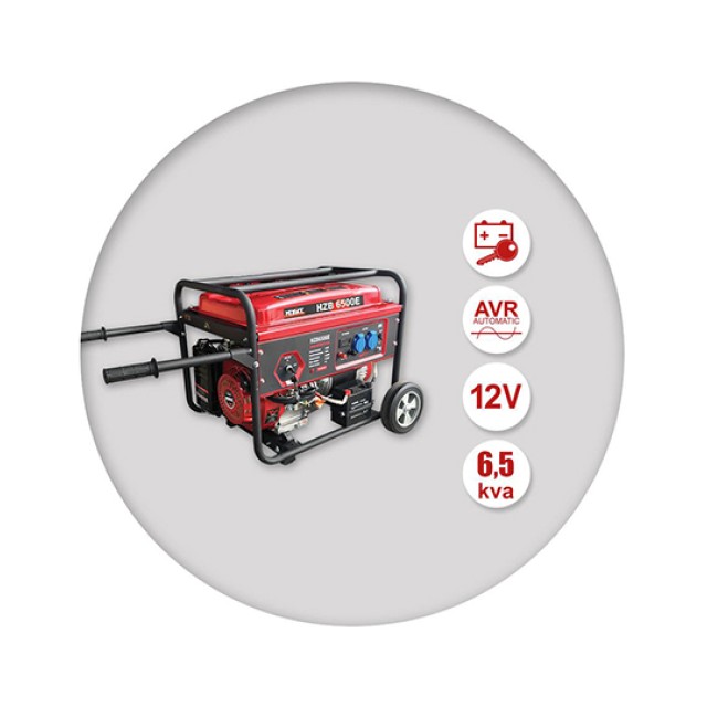 Γεννήτρια Βενζίνης Τροχήλατη HZB 6500 E Miyake 6.5kVA με Χειρόμιζα & Ηλεκτρική Εκκίνηση