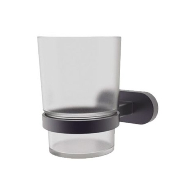 Ποτηροθήκη Μπάνιου Γυάλινη Black Matt Planet PL18803N Tema