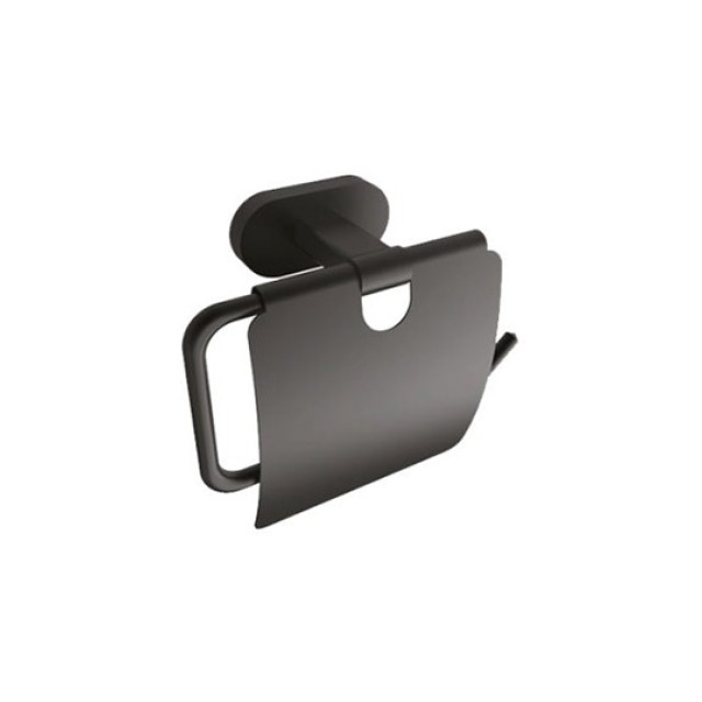 Χαρτοθήκη Μπάνιου με Κάλυμμα Black Matt Planet PL18809N Tema