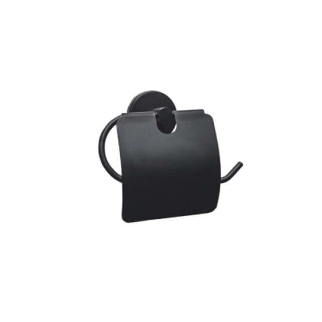 Χαρτοθήκη Μπάνιου με Κάλυμμα Black Matt Planet DR27015N Tema